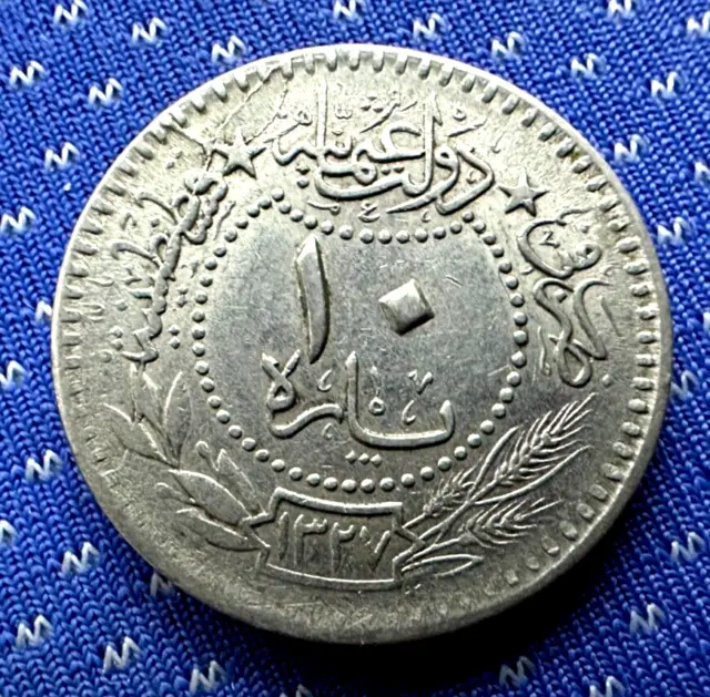 1910 - 1915 Turkey 10 Para Coin AU UNC  1327 Ottoman Empire  #M513