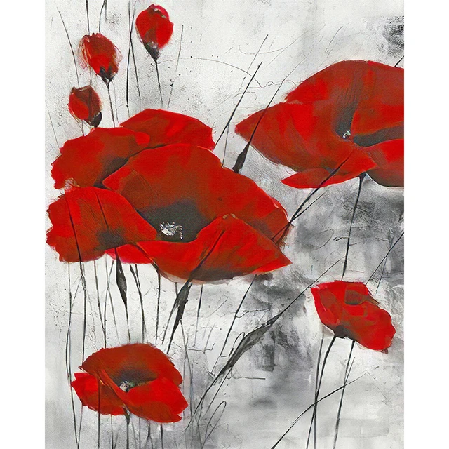 DIY Oil Paint by Numbers Flower Pattern Coded Hand Painted Acrylic Picture Gifts