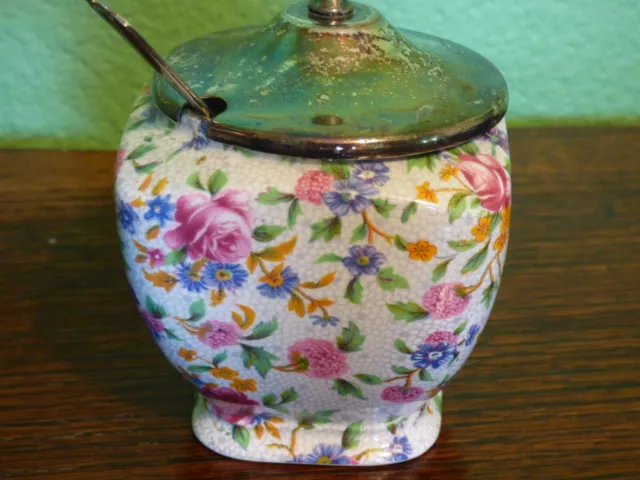 Floral "Old Cottage" Royal Winton Grimwades Floral Chintz Sugar Bowl England 3