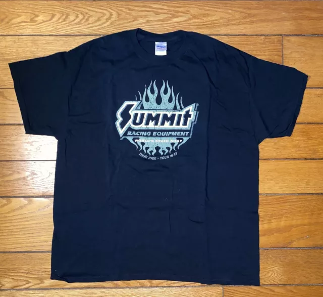 Summit Racing Equipment Men's XL T-Shirt Black Short Sleeve Motorsports Auto Car