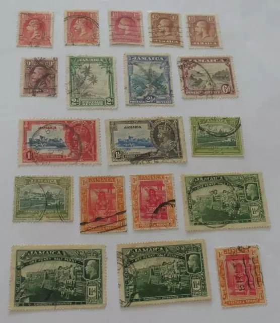 Jamaica KGV small collection (34 stamps) used