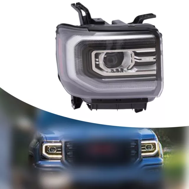 Passenger Side Full LED Headlight For GMC Sierra 1500 Right Headlamp 2016-2018