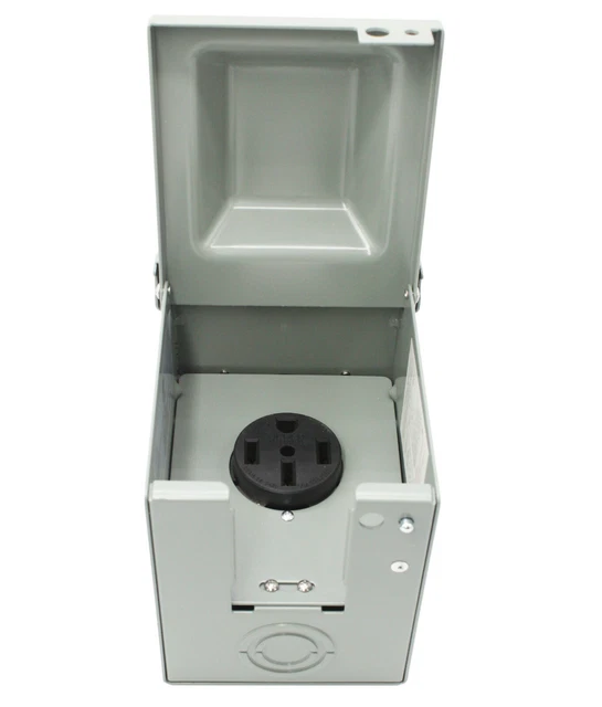 50 AMP RV Receptacle Electrical Panel Enclosed Lockable Power Outlet