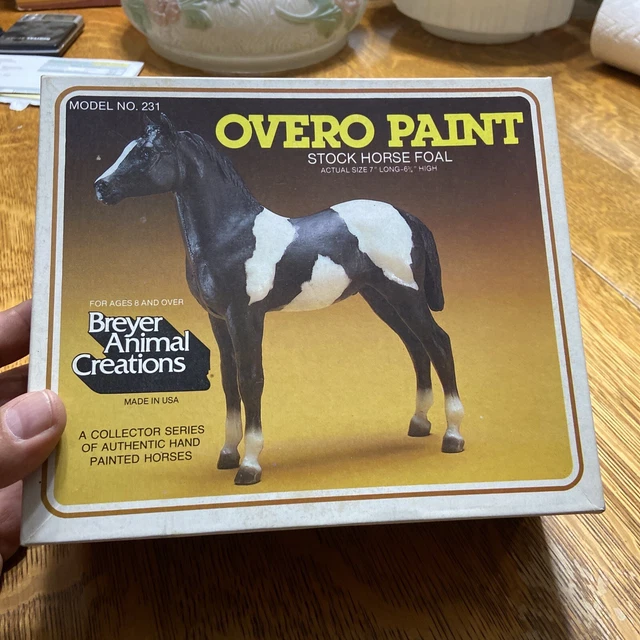 Vintage Breyer Animal Creations Overo Paint Stock Horse Foal Model 231 In Box
