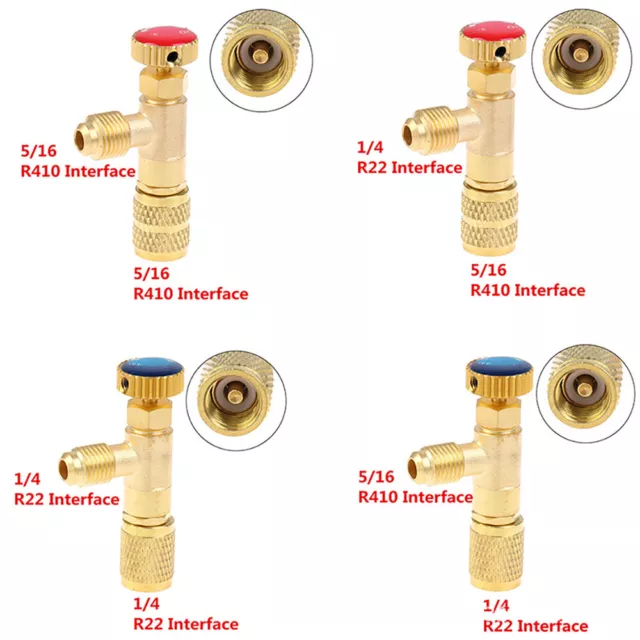 Copper Air Conditioning Charging Adapter For R22/R410A 1/4" Safety Valve Adapter