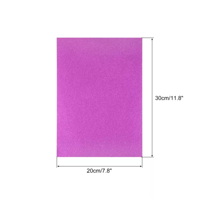 Purpurina Cartulina Papel 7.8" x 11.8", 10 Hojas Brillante, Fucsia, 80gsm 2