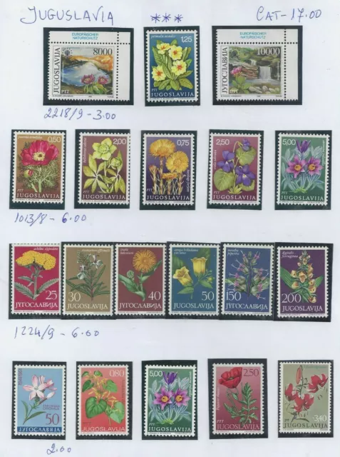 YUGOSLAVIA FLOWERS MH-MNG 19 stamps FLEURS květiny Blumen Flores UNCHECKED
