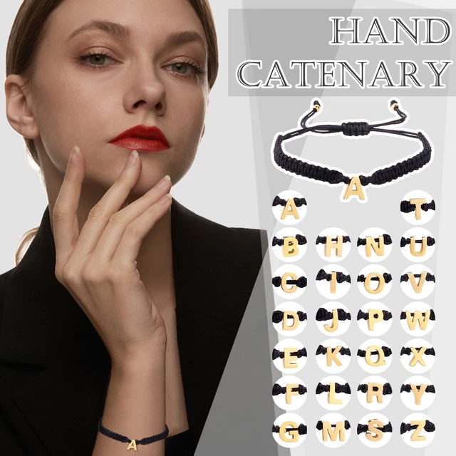 Pulseras Para Hombre Acero Inoxidable Pulsera Personalizada con 26 Iniciales,