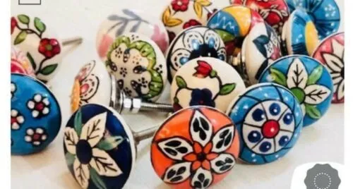 Hand painted Colorful Knobs Ceramic Door Handle Drawer Cabinet Mix Lot of 30 Pcs