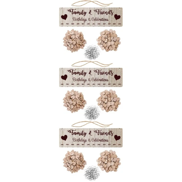 PROMEMORIA COMPLEANNO FAMIGLIA in legno calendario fai da te con tag