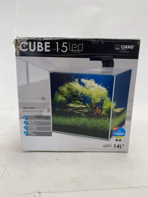 Ciano Cube Aquarium 15 with LED Light Lid 14.5L Fish Tank With Extra Things 2