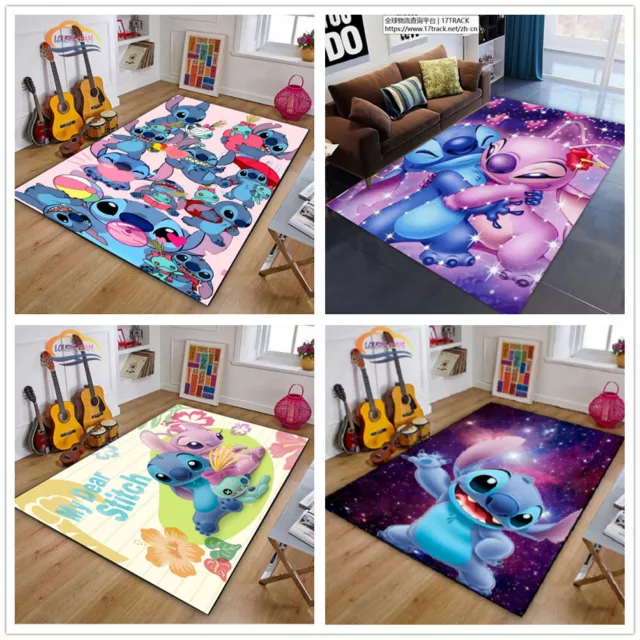 Kids Stitch Angel 3D Carpet Anti-Slip Rug Boys Girls Bedroom Doormat Indoor Mat