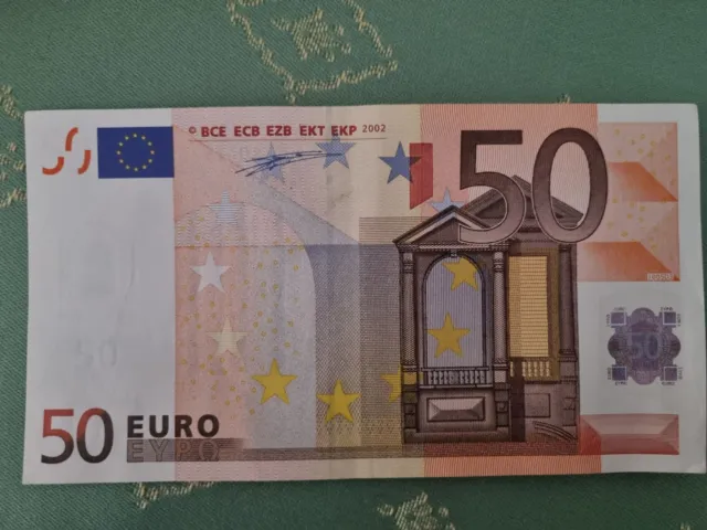 Banconota 50 euro 2002 con firma Duisenberg sigla S0 con 4 cifre uguali - RARA
