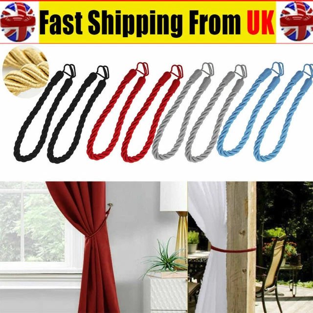Curtain Tiebacks Tie Backs Buckle Clips Holdbacks Home Twisted Rope Cord Straps