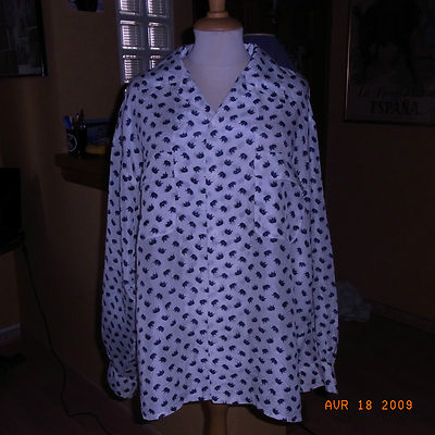 Chemisier En Soie Vintage 80 T42/44 / Silk Blouse French Vintage 80 T42/44