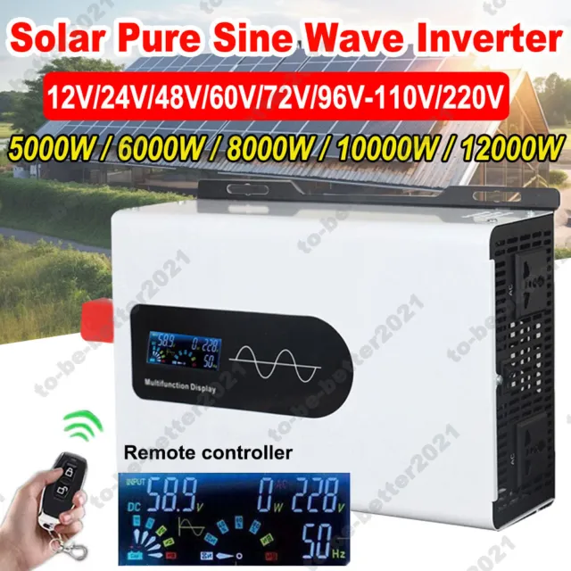 5KW 6KW 8KW 10KW 12KW Onduleur solaire Pure Sine Wave Convertisseur de tension