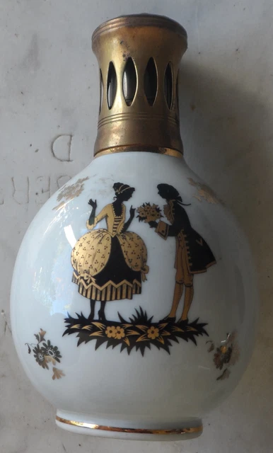 Lampe Berger Raynaud Ancienne - Porcelaine - Multicouleur - Mèche Neuve - France