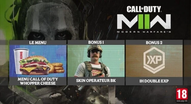 Skin Warzone 2 : Opérateur Burger King + 1 Heure De Boost XP - Code PS4 - PEGI 18