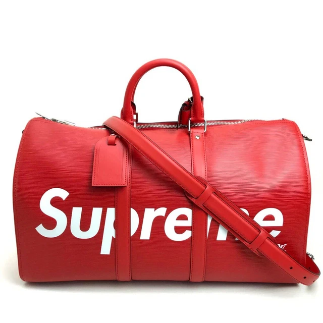 LOUIS VUITTON X SUPREME 100% AUTHENTIC LV KEEPALL 55 BLACK HOLDALL