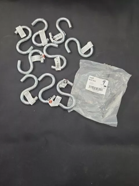 National Hardware Open S Hooks N347-849 3 1/2” Each Zinc Plated Lot Of 9