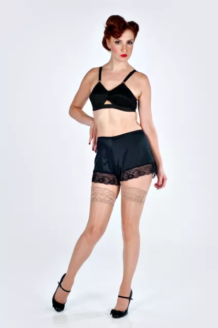 FRENCH KNICKERS / Tap Pants in Lace with Satin Panels in Purple