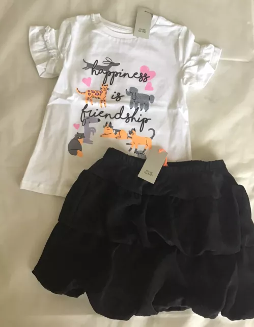 River island mini girls aged 2-3 years puffball skirt outfit BNWT