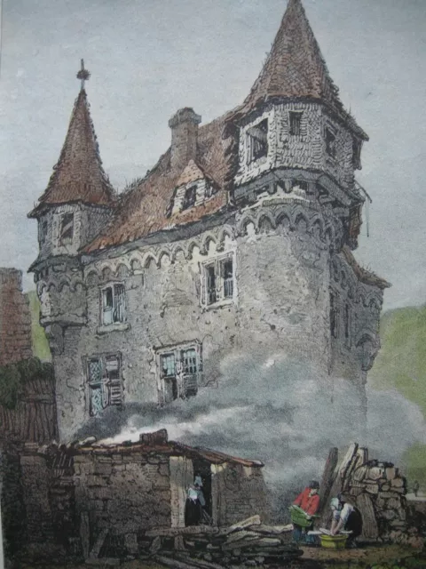 Köhlerhütte in Boppard Rheinland-Pfalz Orig Farblithografie Hullmandel 1825 2
