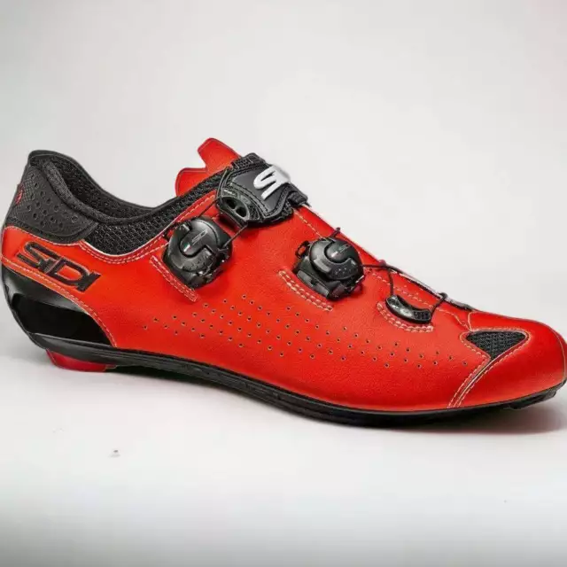 CLEARANCE Sidi Genius 10 Road Shoes Black / Fluo Red - 45