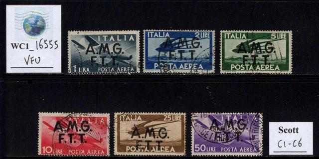 WC1_16555. ITALY: TRIESTE AMG FTT. 1947 DEMOCRATICA air set. Sc. C1-C6. Used