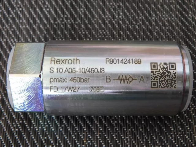 NEW Rexroth R901424189 Check Valve  S 10 A05-1X/450J3  max pressure 450 BAR