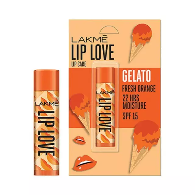 Lakmé Lip Love Gelato Chapstick Baume à lèvres hydratant Spf15 Orange...