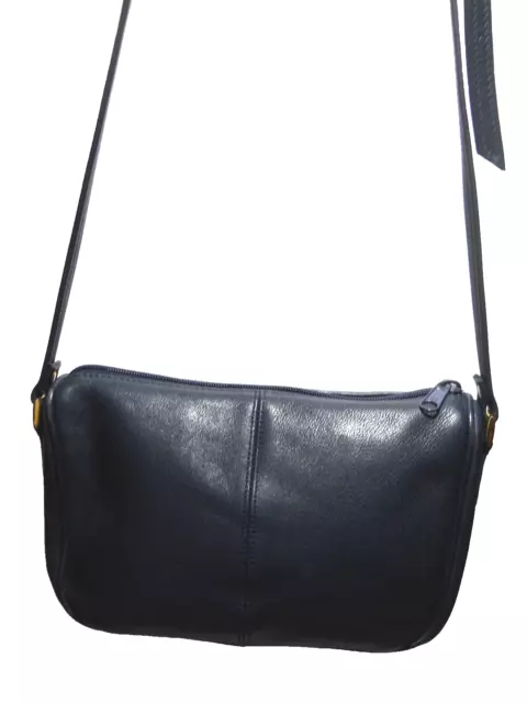 Etienne Aigner Petite Black Leather Three Compartment Shoulder / Crossbody Bag 2