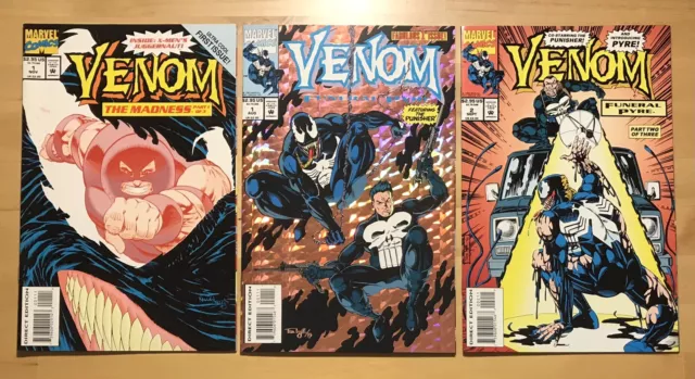 Venom The Madness #1, Venom Funeral Pyre #1, #2 Marvel Modern Age Comic Book Lot