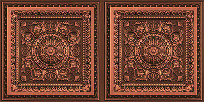 PVC Decorative Ceiling Tile 2'x4' (12/pack)-Antique Copper #8223 Drop-in/Glue-up