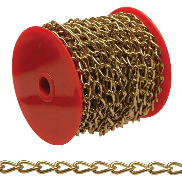 Campbell #200 49 Ft. Brass-Plated Metal Craft Chain 0712017 Campbell 0712017