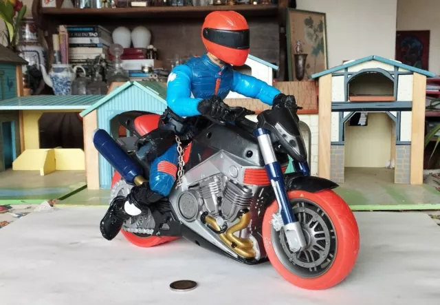 Moto action Man a friction avec Motard d'origine Hasbro TBE !