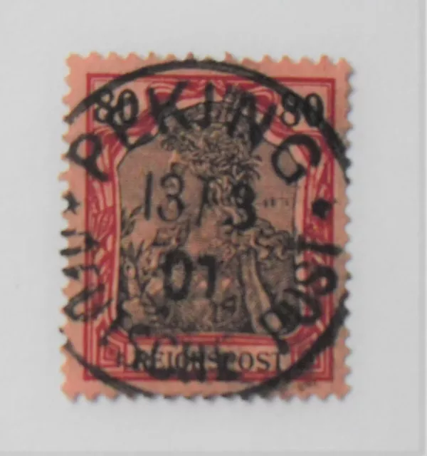 1900Mi:400,- MiNr PVh Petschili-Provisorium Germania 80 Pf gest "PEKING 13/3 01"