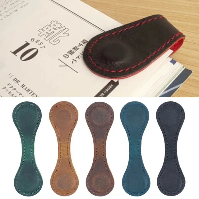 Genuine Leather Cowhide Clip Planner Paper Clip Magnetic Bookmark  Notebook