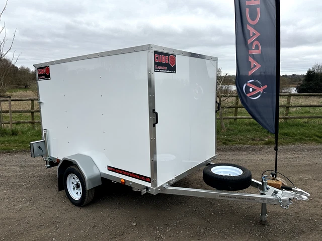 BRAND NEW 8X5 Box Van Trailer with Rear Ramp 750KG GVW Midi Cube Low ...