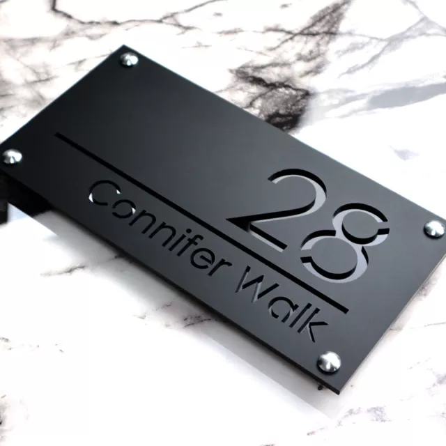 Contemporary Door Address Plaque Hotel House Numbers Sign Personalised Signs