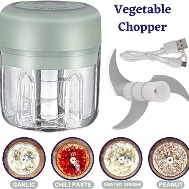 MINI VEGETABLE FRUIT Cutter Onion Dicer Slicer Electric Garlic Chopper Food  $18.38 - PicClick AU