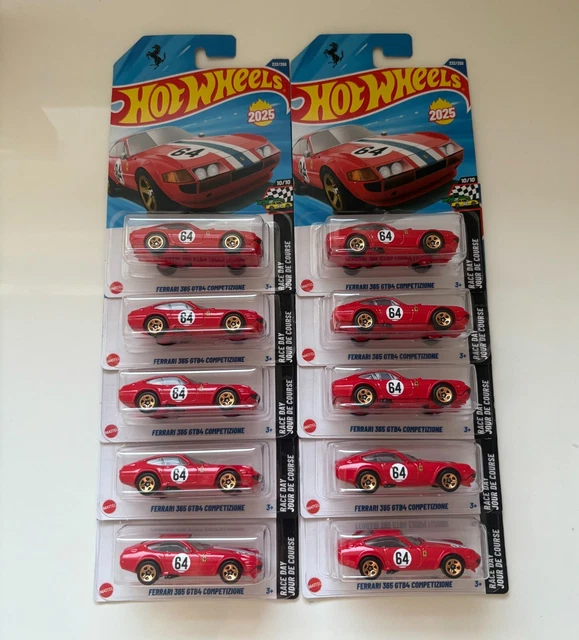 HOT WHEELS 2025 Ferrari 365 GTB4 LOT OF 10 Mint Condition L