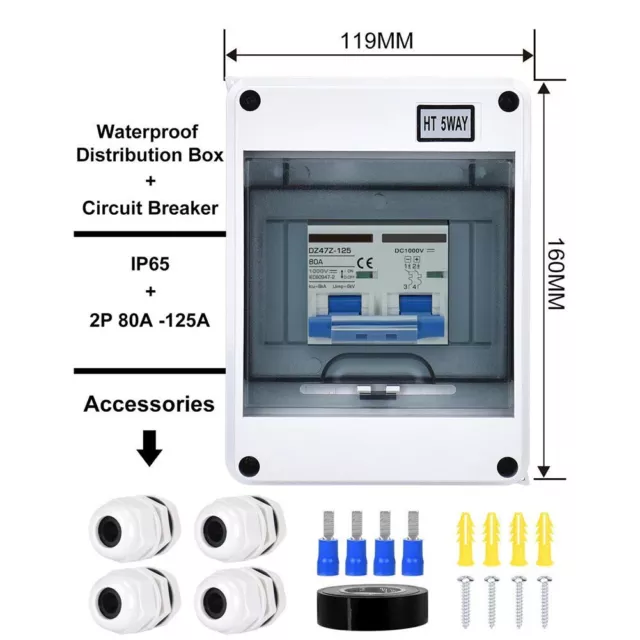 PV Isolator DCAC 30A IP65 Circuit Breaker for Outdoor Applications