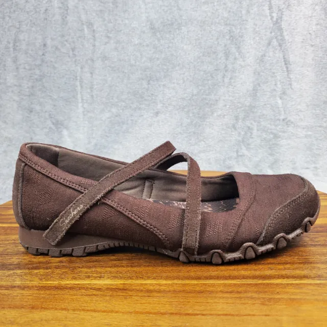 Skechers Bikers Shoes Women's 7 Brown Suede Relaxed Fit Mary Jane Casual Loafers
