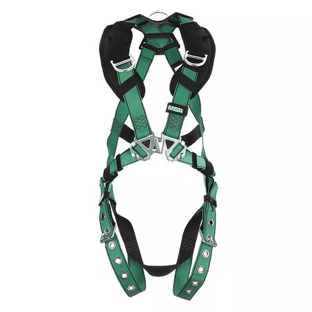 Msa Safety 10197221 Full Body Harness, Vest Style, 2Xl, Nylon, Green