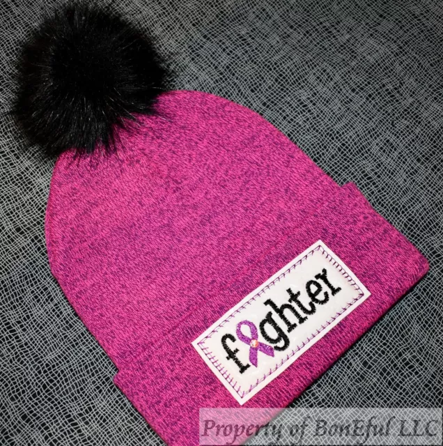 BonEful RTS NEW Boutique Lady Girl Purple Fight Cancer Caregiver Gift Beanie Hat