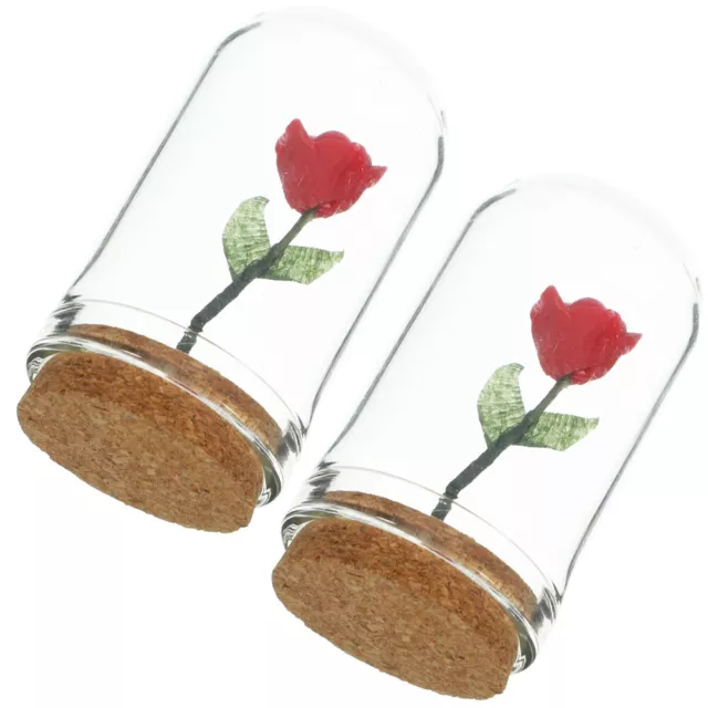 2 Pcs Rouge Un Verre Fausses Mini-bottes Accessoires Auto Décorations De Table