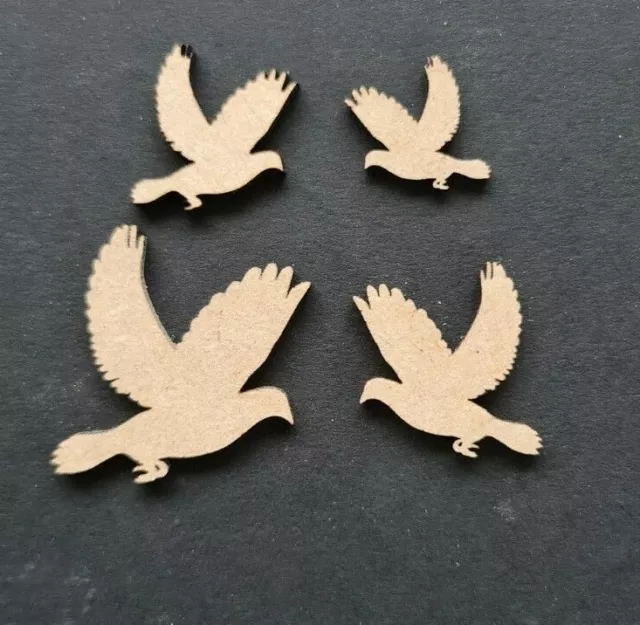 Flying Dove. MDF Craft Shapes / Embellishments. Various Sizes & Quantities