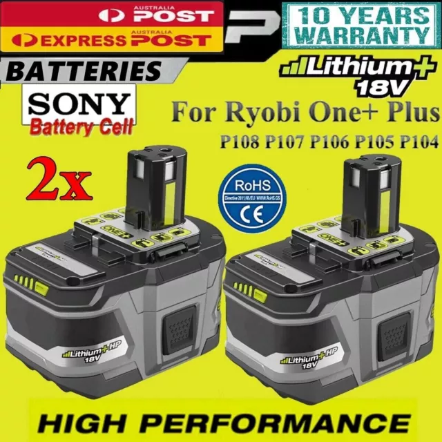 2x 18V 8.0Ah Genuine Battery For Ryobi P108 ONE Plus 9.0 P102 P104 P109 Lithium