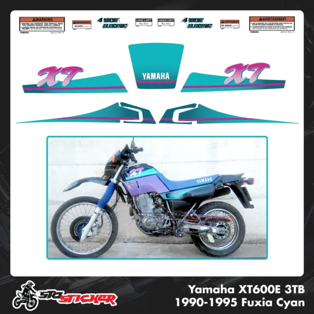 Grafiche Kit Adesivi Yamaha XT600E 3TB 1990 1991 1992 1993 1994 1995 Fucsia Cyan